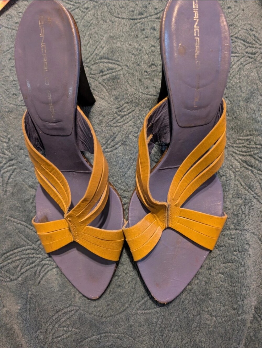 Vintage Giancarlo Paoli Leather Strappy Stiletto Mules Heels Made In Italy
